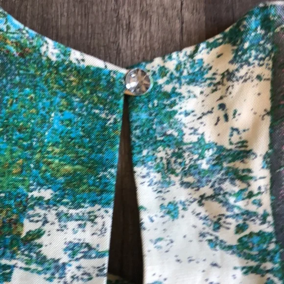 Anthropologie Tracy Reese Impressionist Green Floral Abstract Dress 8 - Picture 11 of 12